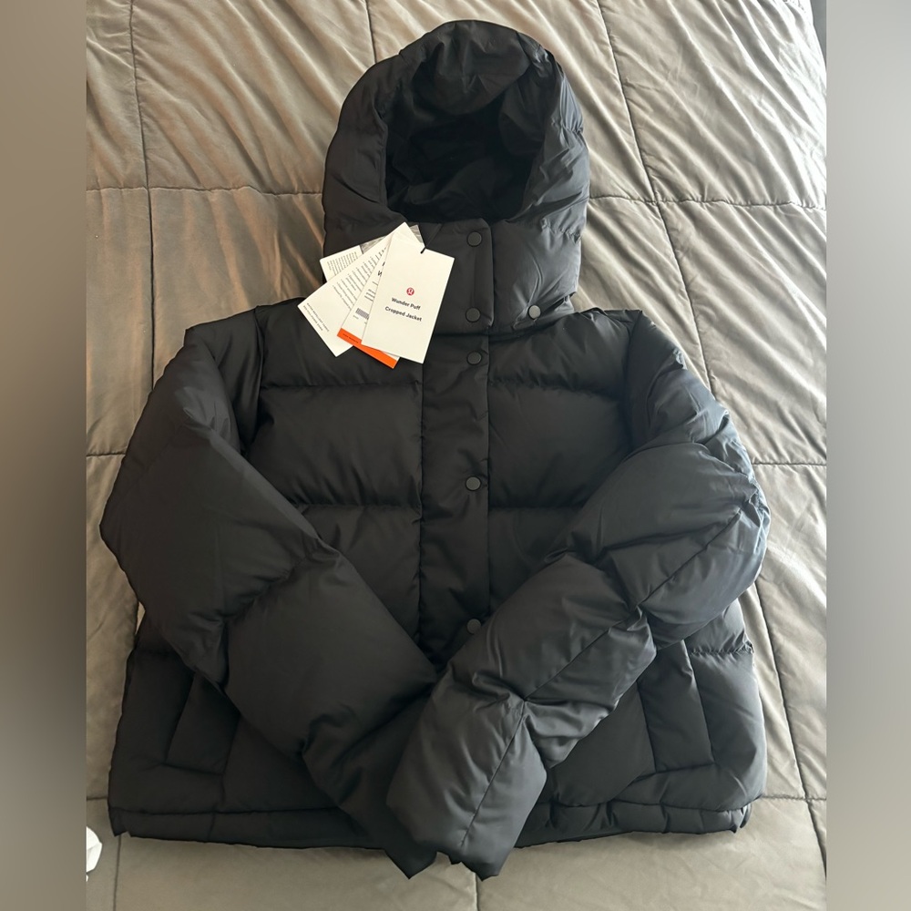 Wunder puff cropped jacket sz 6 black